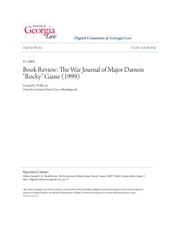 The War Journal of Major Damon - Digital Commons @ Georgia Law
