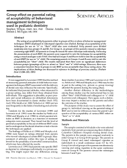 Group effect on parental rating of acceptability of behavioral