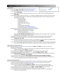 A Beginner`s Primer to UTexas Online Homework