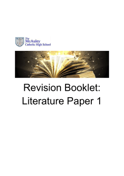 Revision Booklet Lit Paper 1