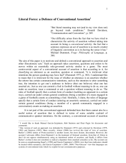 Literal Force: A Defence of Conventional Assertion
