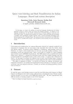 Query word labeling and Back Transliteration for Indian Languages