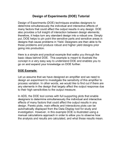 Design of Experiments (DOE) Tutorial