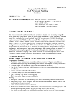 ELD Advanced Reading - Orange Unified School District