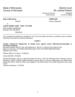 State of Minnesota District Court County of Hennepin 4th Judicial