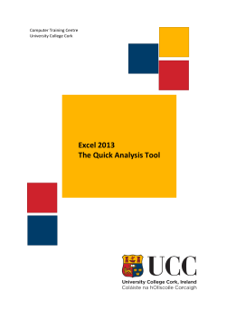 Excel 2013 The Quick Analysis Tool