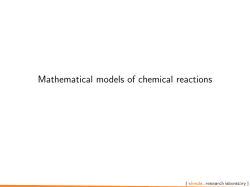Mathematical models of chemical reactions