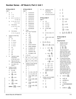 Number Sense &ndash; AP Book 8, Part 2: Unit 1