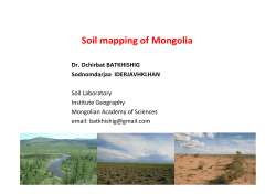 Soil mapping of Mongolia - Food and Agriculture Organization of the