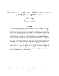 The politics of outrage: Anger and disgust in Hungarian party politics