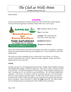 Spring 2016 - The Club at Wells Point HOA