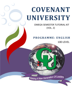 ENG100 OMEGA - Covenant University