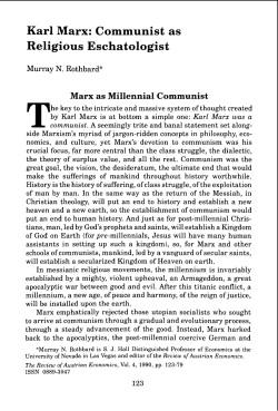 Karl Marx: Communist as Religious Eschatologist