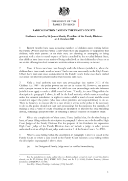 Radicalisation Cases in the Family Courts