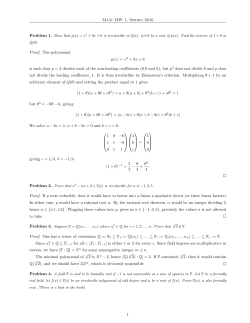 Ma5c HW 1, Spring 2016 Proof. The polynomial p(x) = x3 + 9x + 6 is