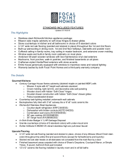 STANDARD INCLUDED FEATURES