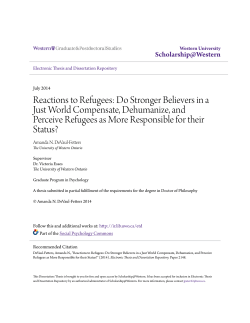 Reactions to Refugees: Do Stronger Believers in a Just World