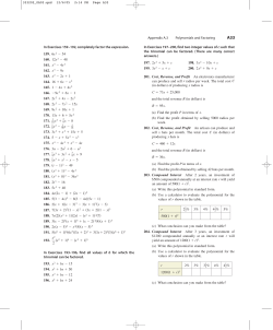Appendix A.3 Polynomials and Factoring In Exercises 159
