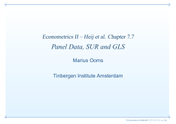 Panel Data, SUR and GLS