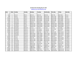 Date Week Sunday Sunday Monday Tuesday Wednesday Thursday