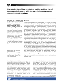 Characterisation of haematological profiles and low risk of