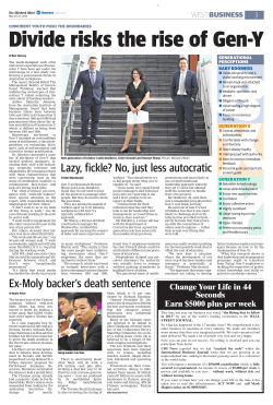 Jun 05 2014 Divide risks the rise of Gen Y The much