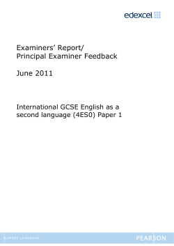 Examiner report - Paper 1 - June 2011 - Edexcel
