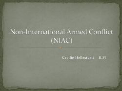 NIAC &ndash; non-international armed conflict