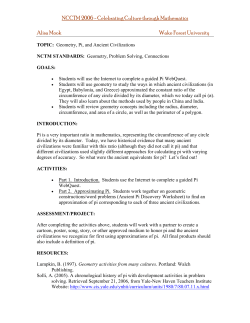 TOPIC: Geometry, Pi, and Ancient Civilizations