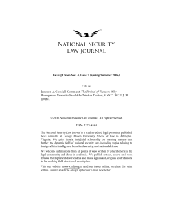 The Revival of Treason - National Security Law Journal