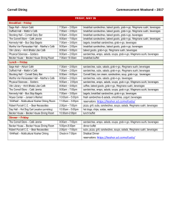 Cornell Dining Commencement Weekend &ndash; 2017