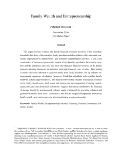 Family Wealth and Entrepreneurship
