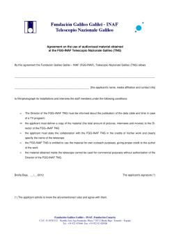 Contrato entre la Fundaci&oacute;n Galileo Galilei &ndash; INAF y el Canal