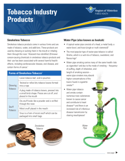 Tobacco Industry Products - Region of Waterloo Public Health