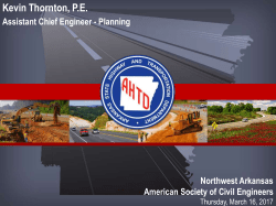 AHTD NWA Update - American Society of Civil Engineers Arkansas
