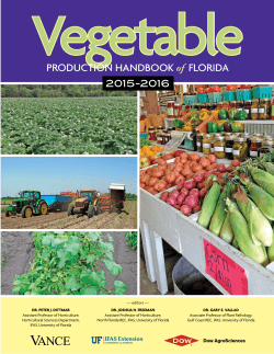the 2015 Vegetable Production Handbook of Florida