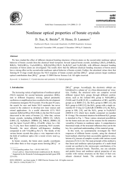 Nonlinear optical properties of borate crystals