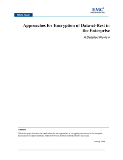 Approaches for Encryption of Data-at-Rest