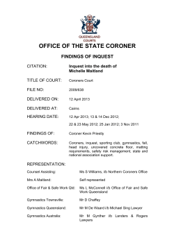 OFFICE OF THE STATE CORONER