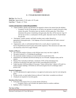 8 &ndash; 9 year old soccer rules - National Youth Sports: Nevada