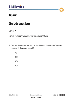 Quiz Subtraction