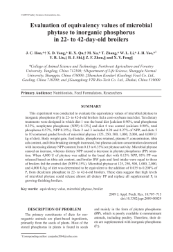 Evaluation of equivalency values of microbial phytase to inorganic