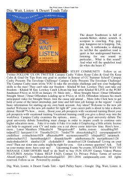 PDF Dig, Wait, Listen: A Desert Toads Tale