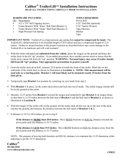 Caliber&reg; TrailerLift&trade; Installation Instructions
