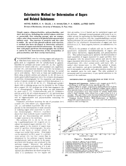 Colorimetric Method for Determination of Sugars and Related