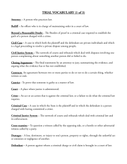 Mock Trial Vocabulary