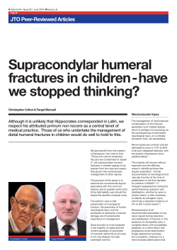 Supracondylar humeral fractures in children