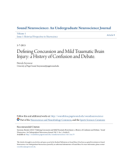 Defining Concussion and Mild Traumatic Brain Injury