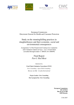 Study on the stunning/killing practices in slaughterhouses and their