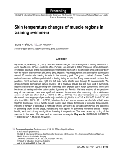 Skin temperature changes of muscle regions in training